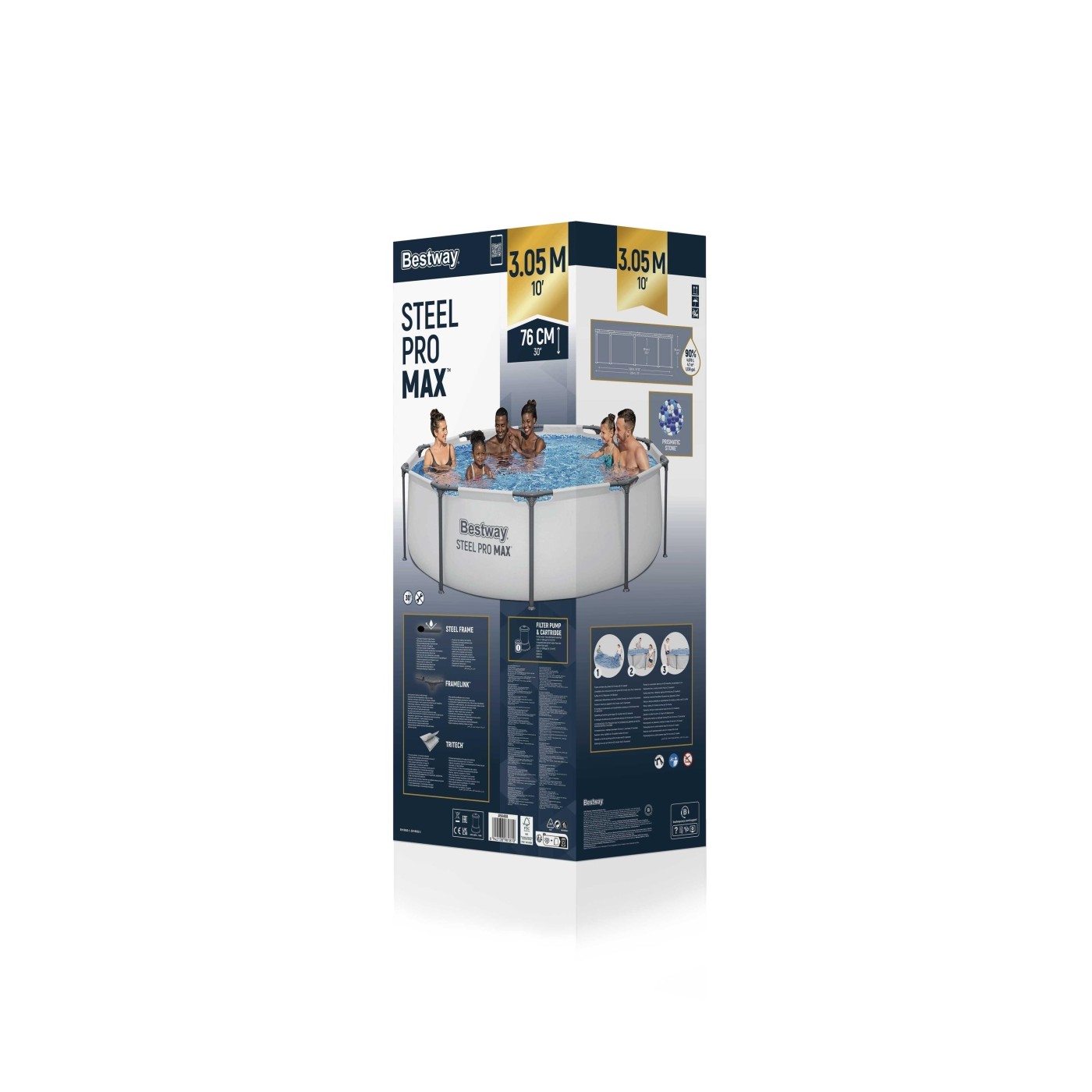 Steel Pro MAX Ocelový bazén 305x76 Kulatý 10 stop BESTWAY 3V1