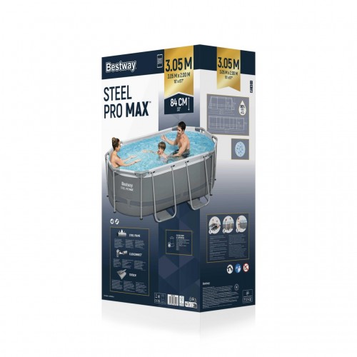 Bazén s lištou 305x200x84 10x6FT BESTWAY + 5v1 + ChemConnect rack pool