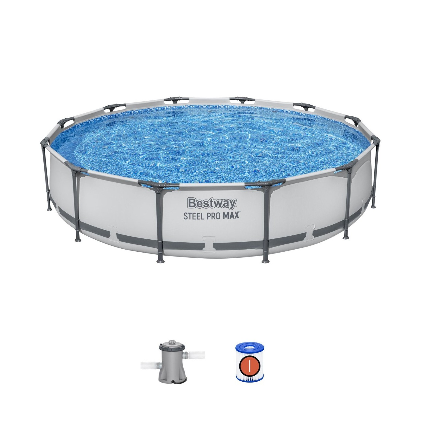 Steel Pro MAX Ocelový bazén 366x76 Kulatý 12ft filtr čerpadla BESTWAY 3V1
