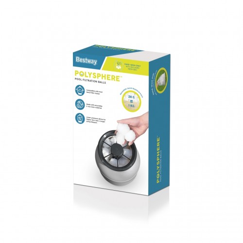 Polysphere FlowClear Písková pumpa Filtrační patrona BESTWAY PET kuličky 500g