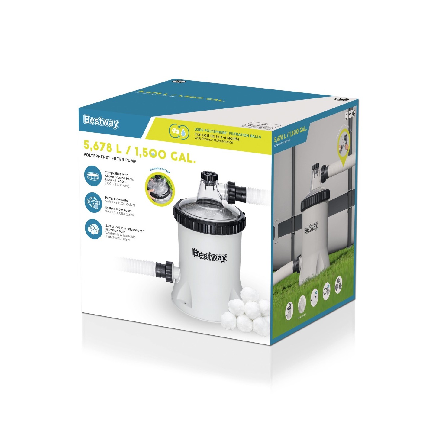 Bestway Polysphere FlowClear filtrační patrona s pumpou 1500 galonů