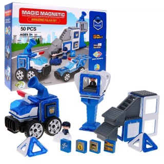 Magické magnetické bloky policejní stanice policejní auto