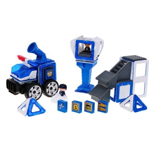 Magické magnetické bloky policejní stanice policejní auto
