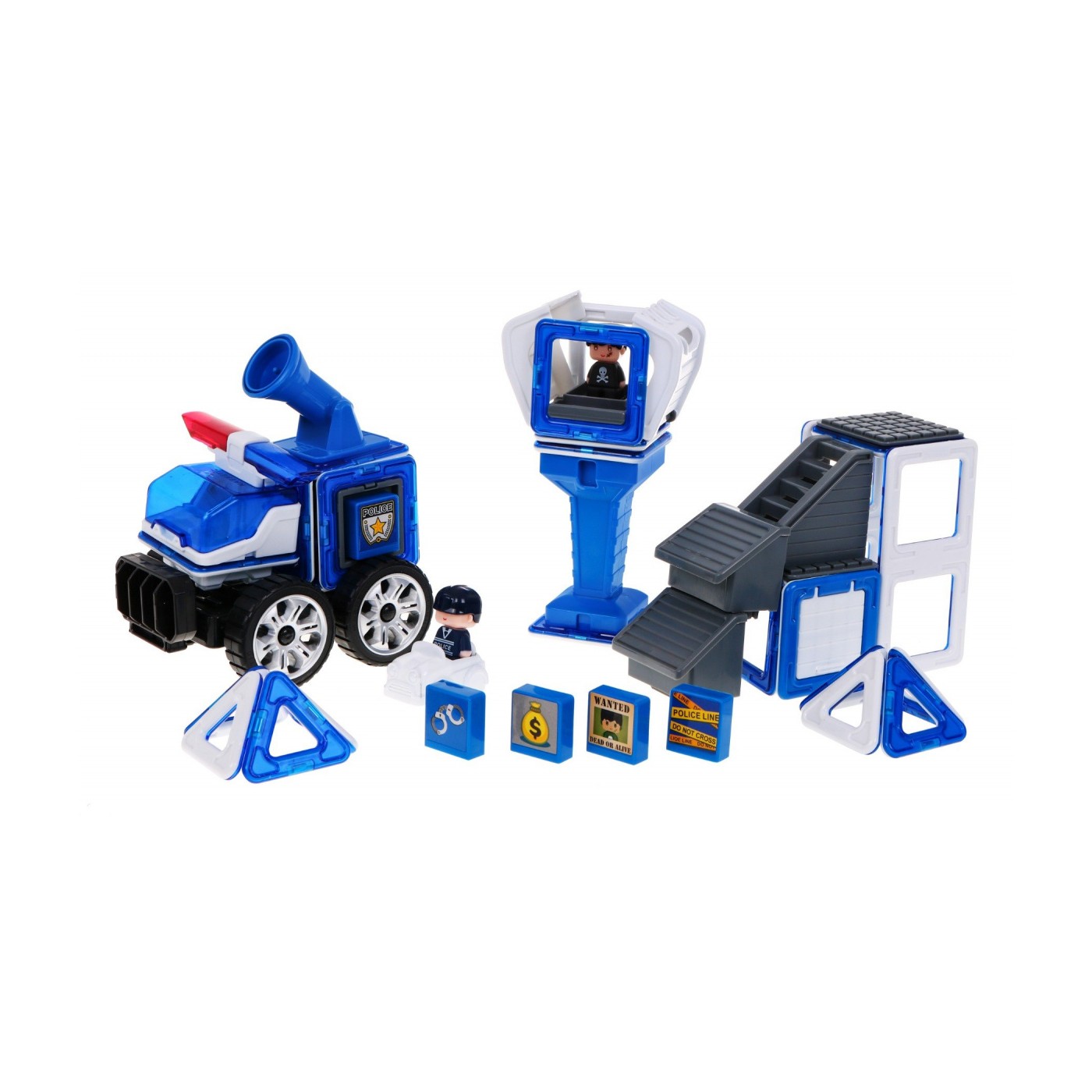 Magické magnetické bloky policejní stanice policejní auto