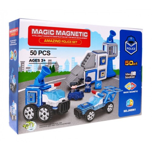Magické magnetické bloky policejní stanice policejní auto