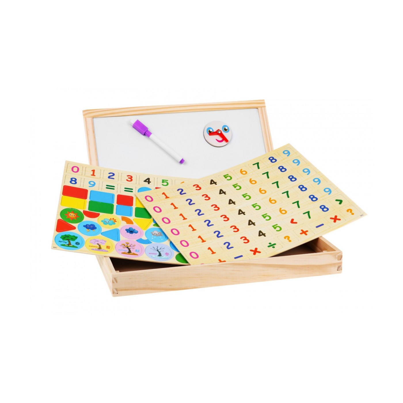 Dřevěná magnetická tabule pro děti 3+ Vzdělávací sada + Příslušenství
