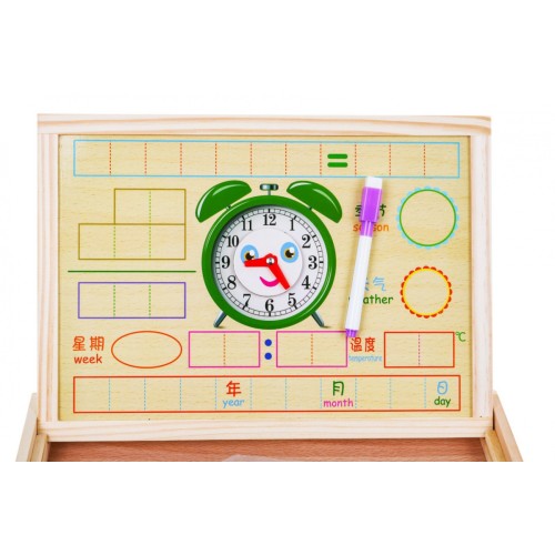 Dřevěná magnetická tabule pro děti 3+ Vzdělávací sada + Příslušenství