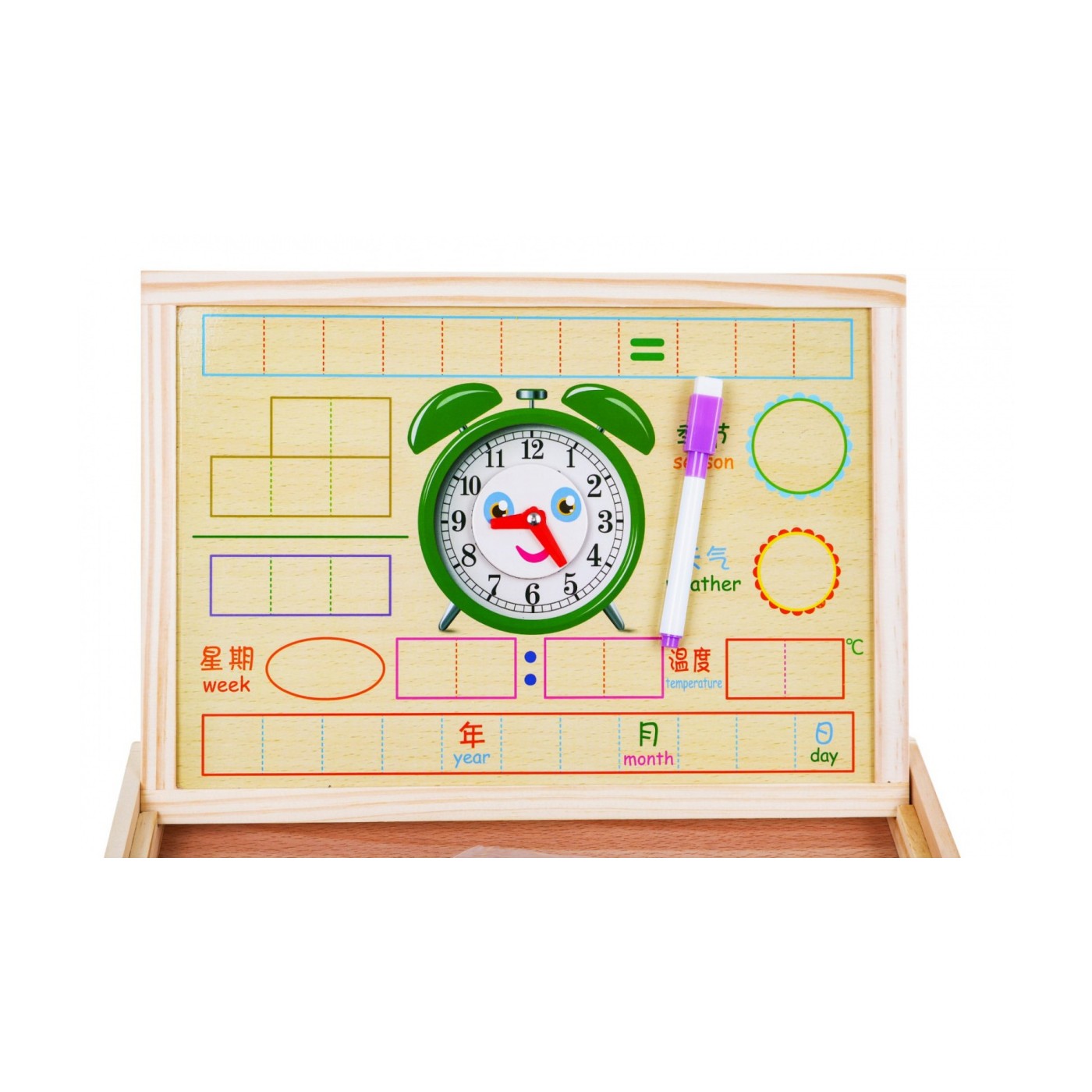 Dřevěná magnetická tabule pro děti 3+ Vzdělávací sada + Příslušenství