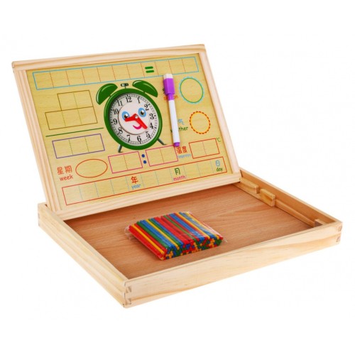 Dřevěná magnetická tabule pro děti 3+ Vzdělávací sada + Příslušenství
