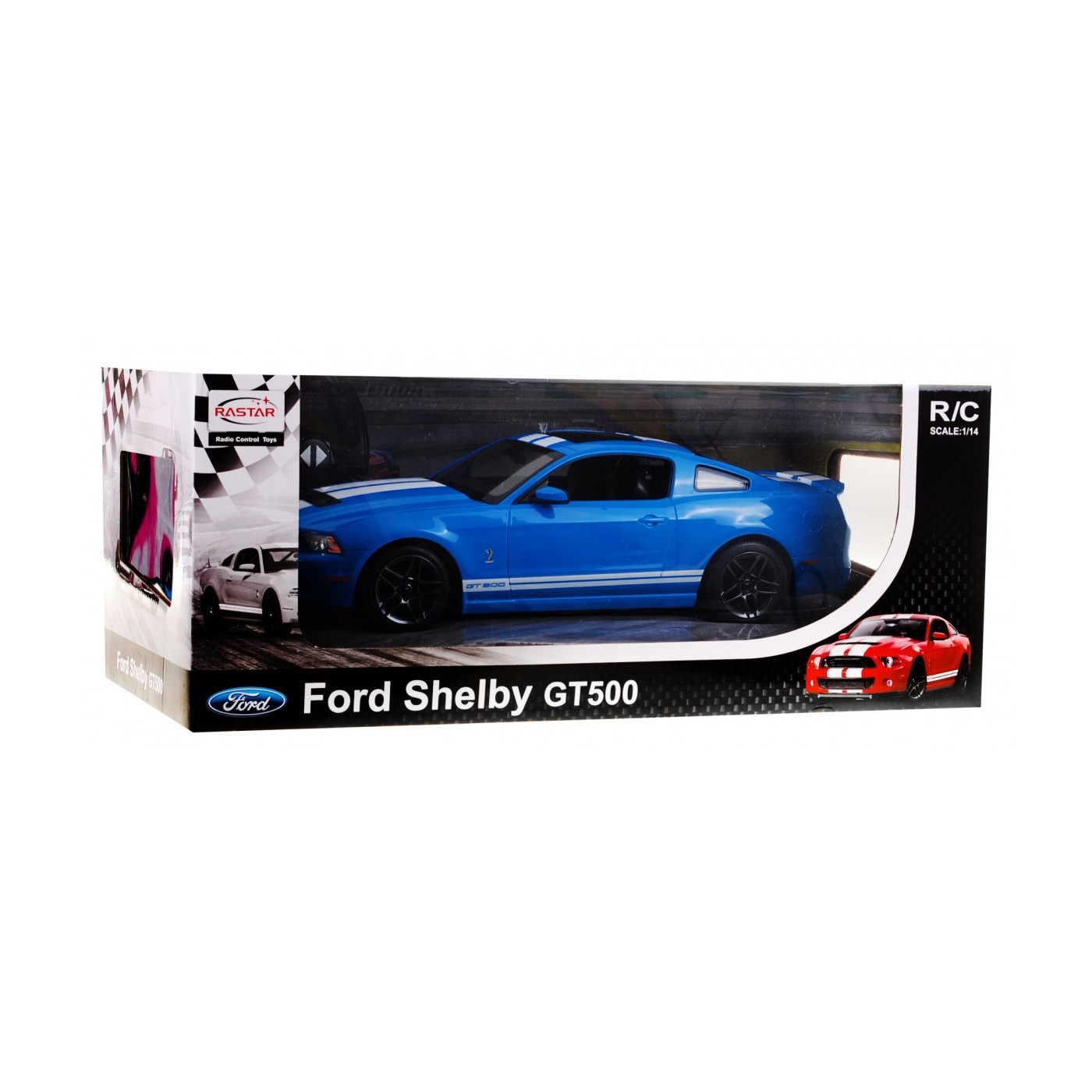 Ford Shelby Mustang GT500 modrý RASTAR model 1:14 Dálkové ovládání auta + dálkové ovládání