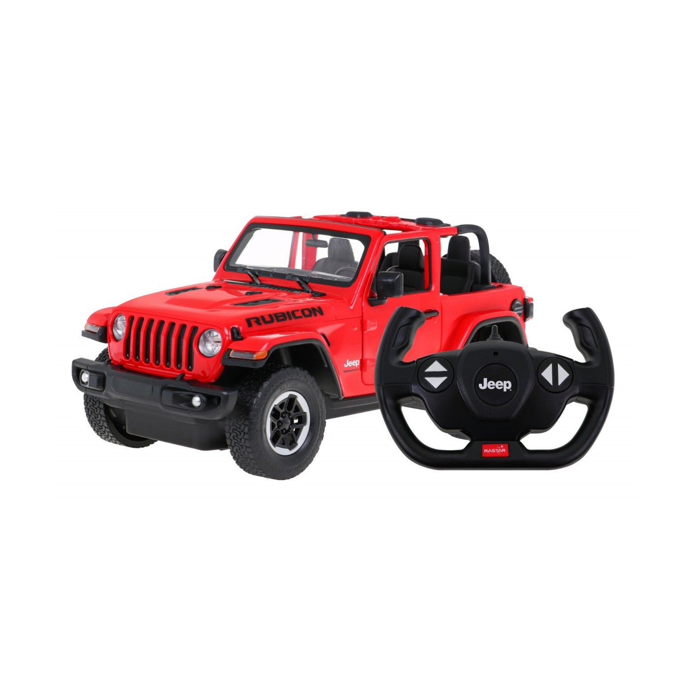 Jeep Wrangler Rubicon červený RASTAR model 1:14 Dálkové ovládání auta + 2,4 GHz dálkové ovládání