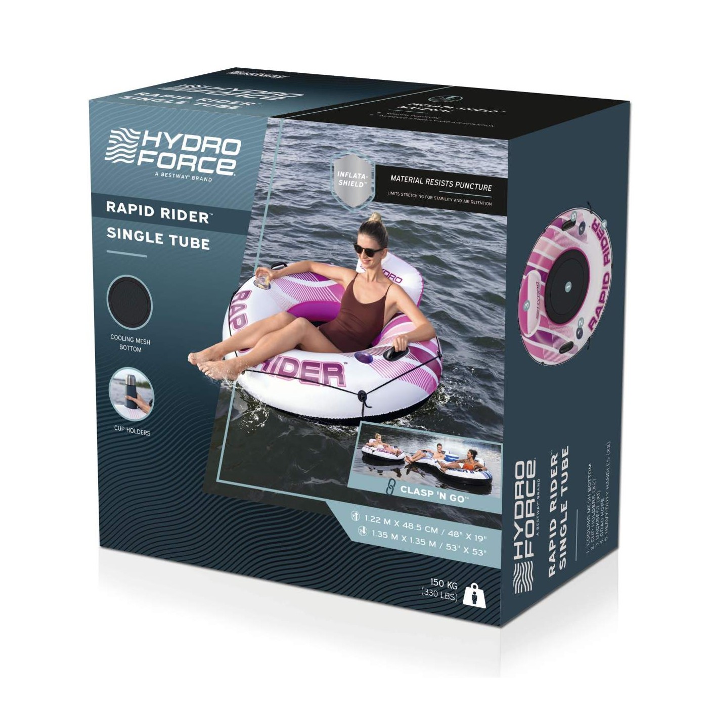 Plavecký kruh RAPID RIDER růžový 135 cm Bestway