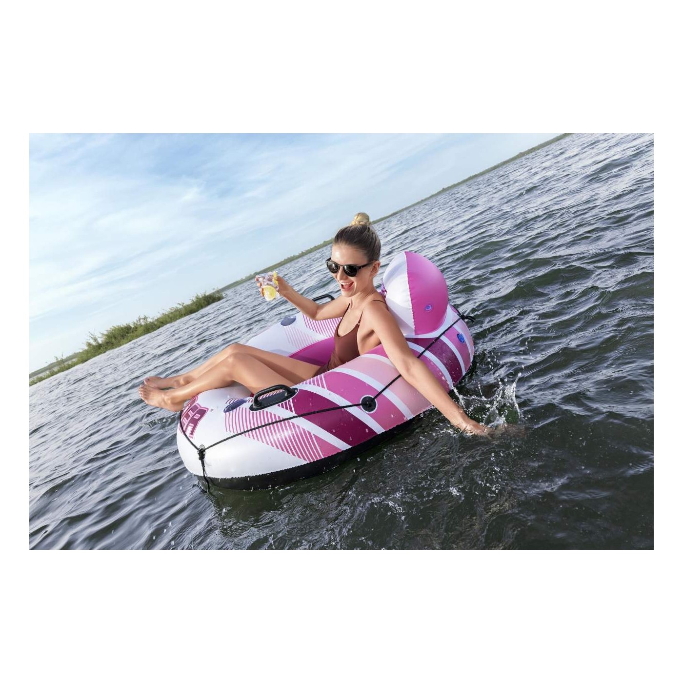 Plavecký kruh RAPID RIDER růžový 135 cm Bestway