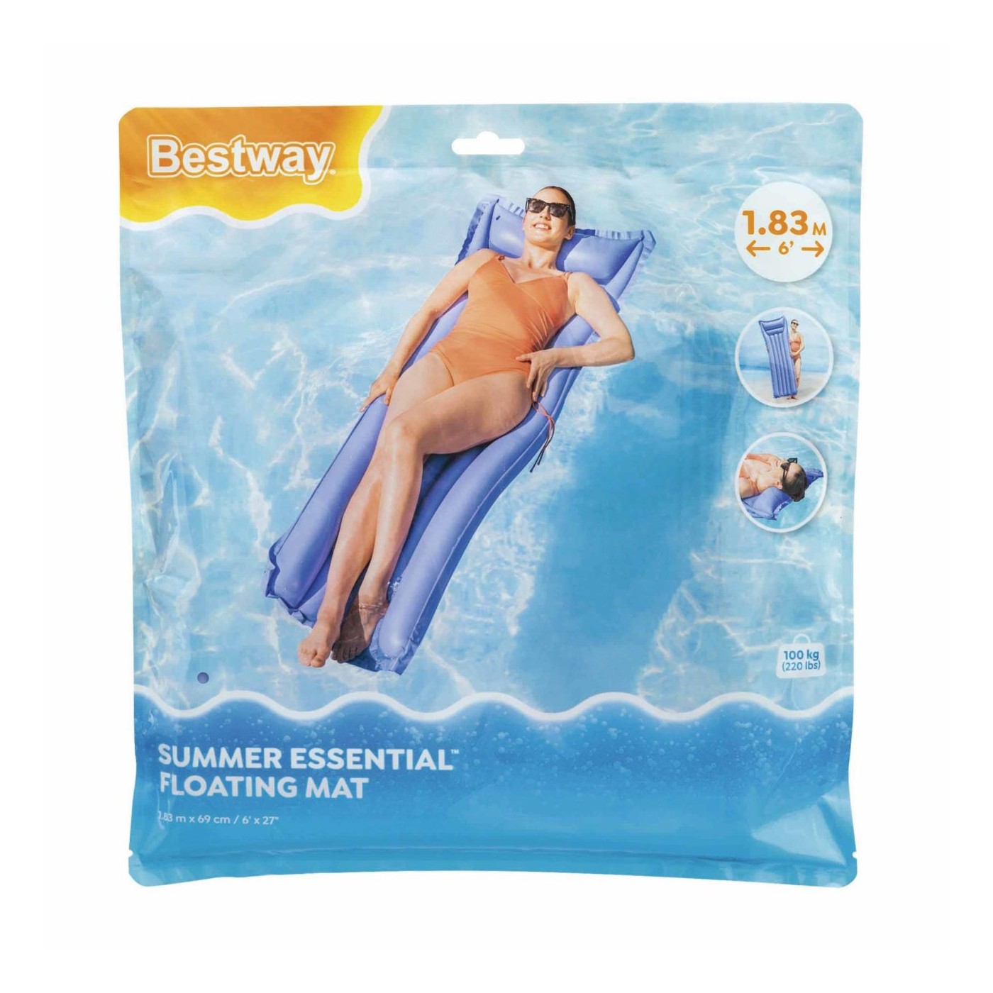 Nafukovací matrace fialová BESTWAY 183x69cm + polštář