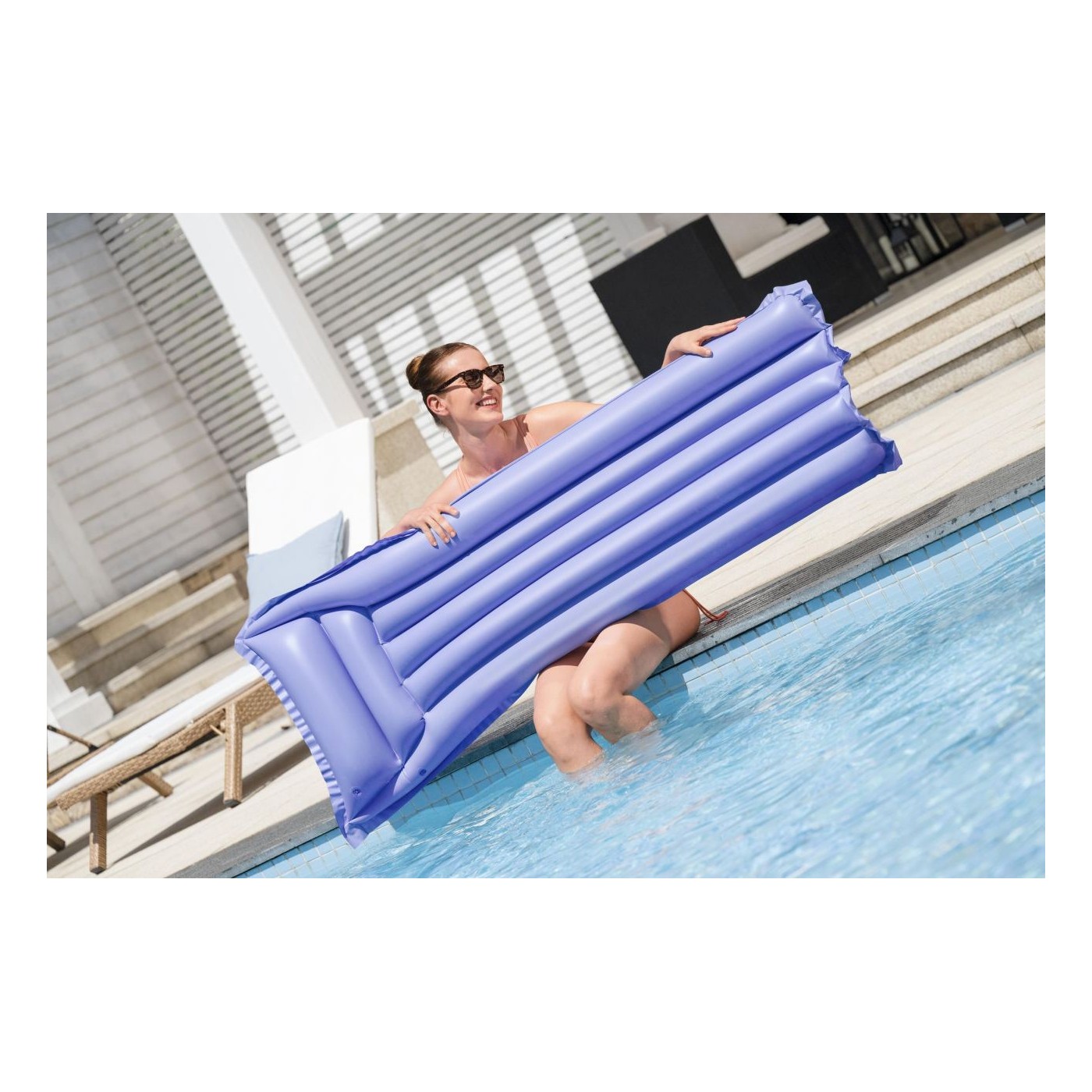Nafukovací matrace fialová BESTWAY 183x69cm + polštář
