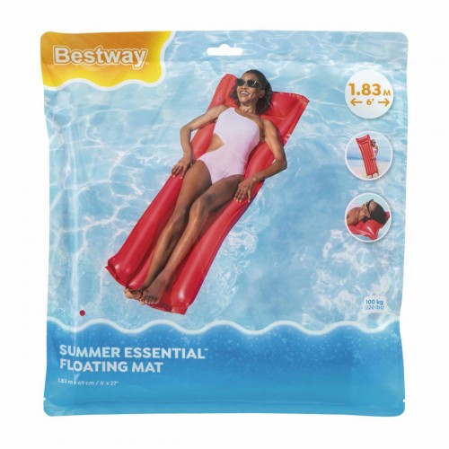 Nafukovací matrace červená BESTWAY 183x69cm + polštář