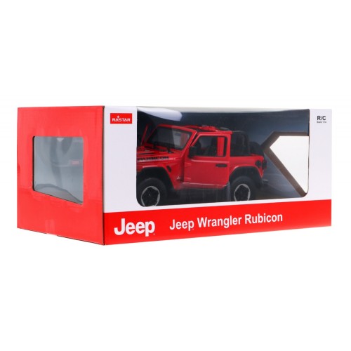 Jeep Wrangler Rubicon červený RASTAR model 1:14 Dálkové ovládání auta + 2,4 GHz dálkové ovládání