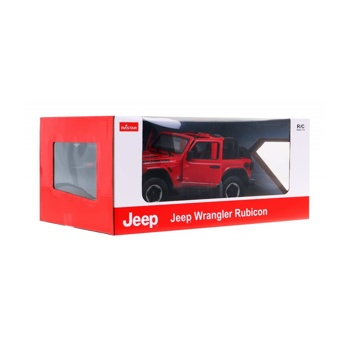 Jeep Wrangler Rubicon červený RASTAR model 1:14 Dálkové ovládání auta + 2,4 GHz dálkové ovládání