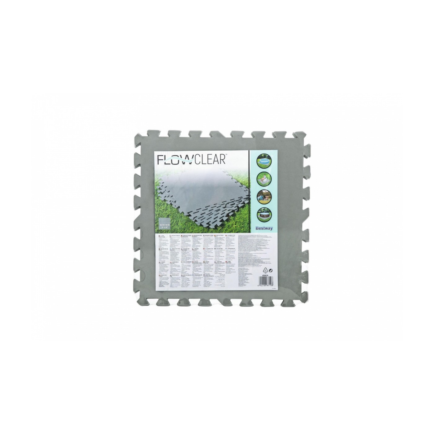 Pěnová podložka do zahradního bazénu Šedá 9 ks 50x50cm BESTWAY