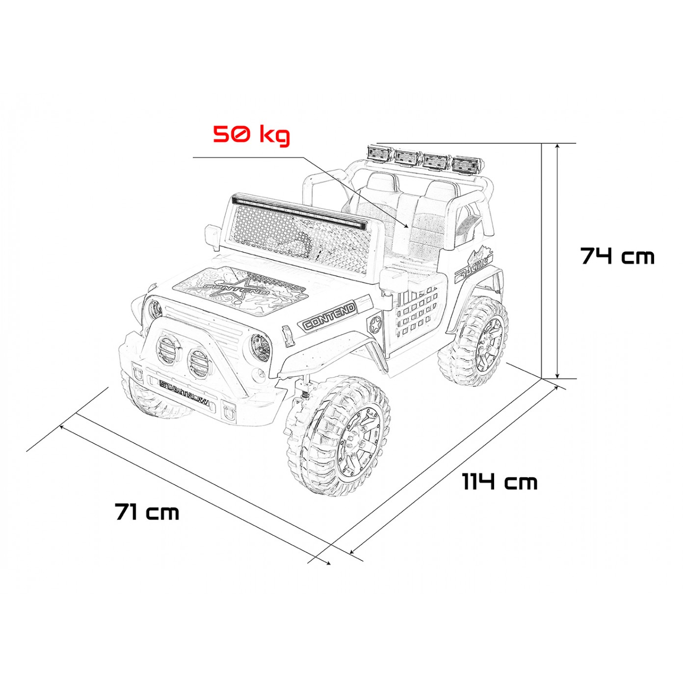 Jeep BEAST 4x4 Černé vozidlo