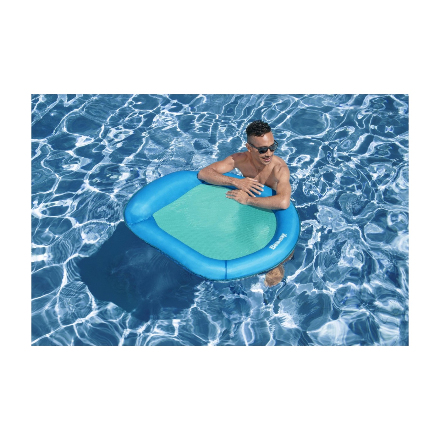 Plavecká matrace BESTWAY 106X95CM síťované dno + opěrka hlavy