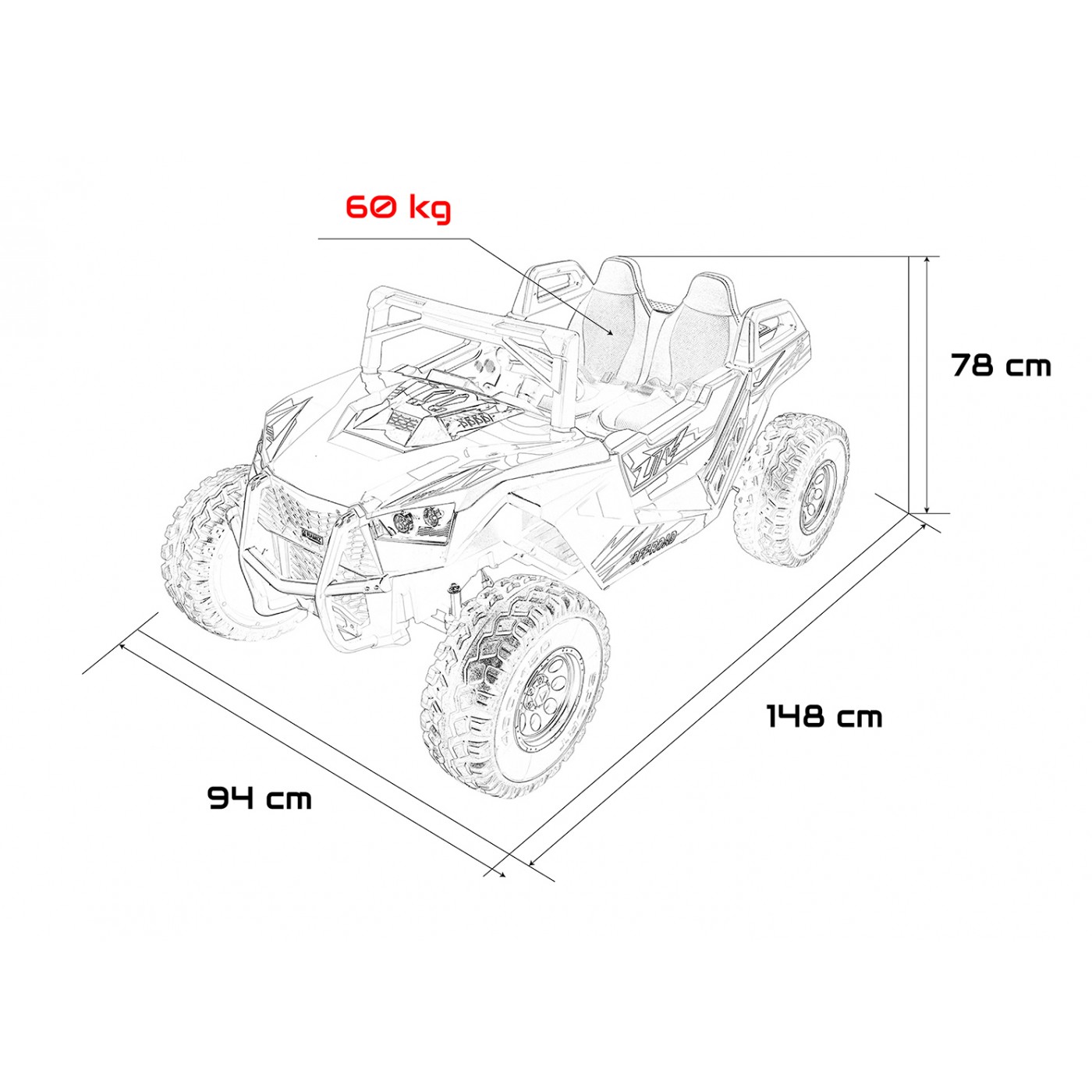 Buggy RTR Monster Speed 4x4 Červená