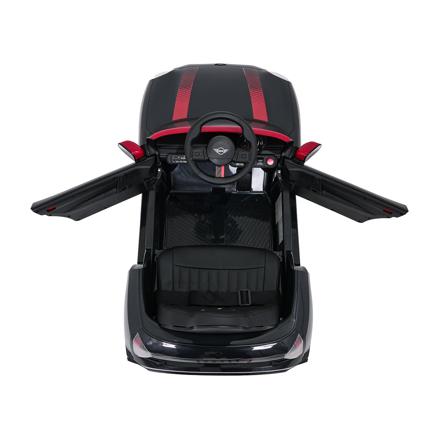 Černé vozidlo Mini Cooper