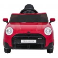 Červené vozidlo Mini Cooper