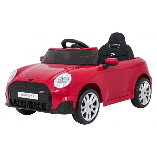 Červené vozidlo Mini Cooper