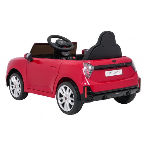 Červené vozidlo Mini Cooper