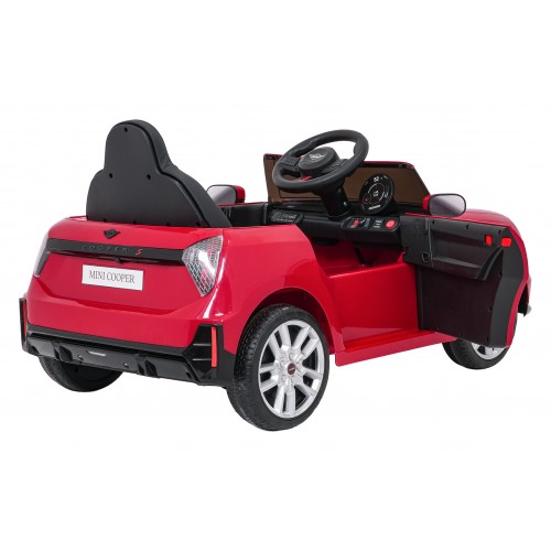 Červené vozidlo Mini Cooper