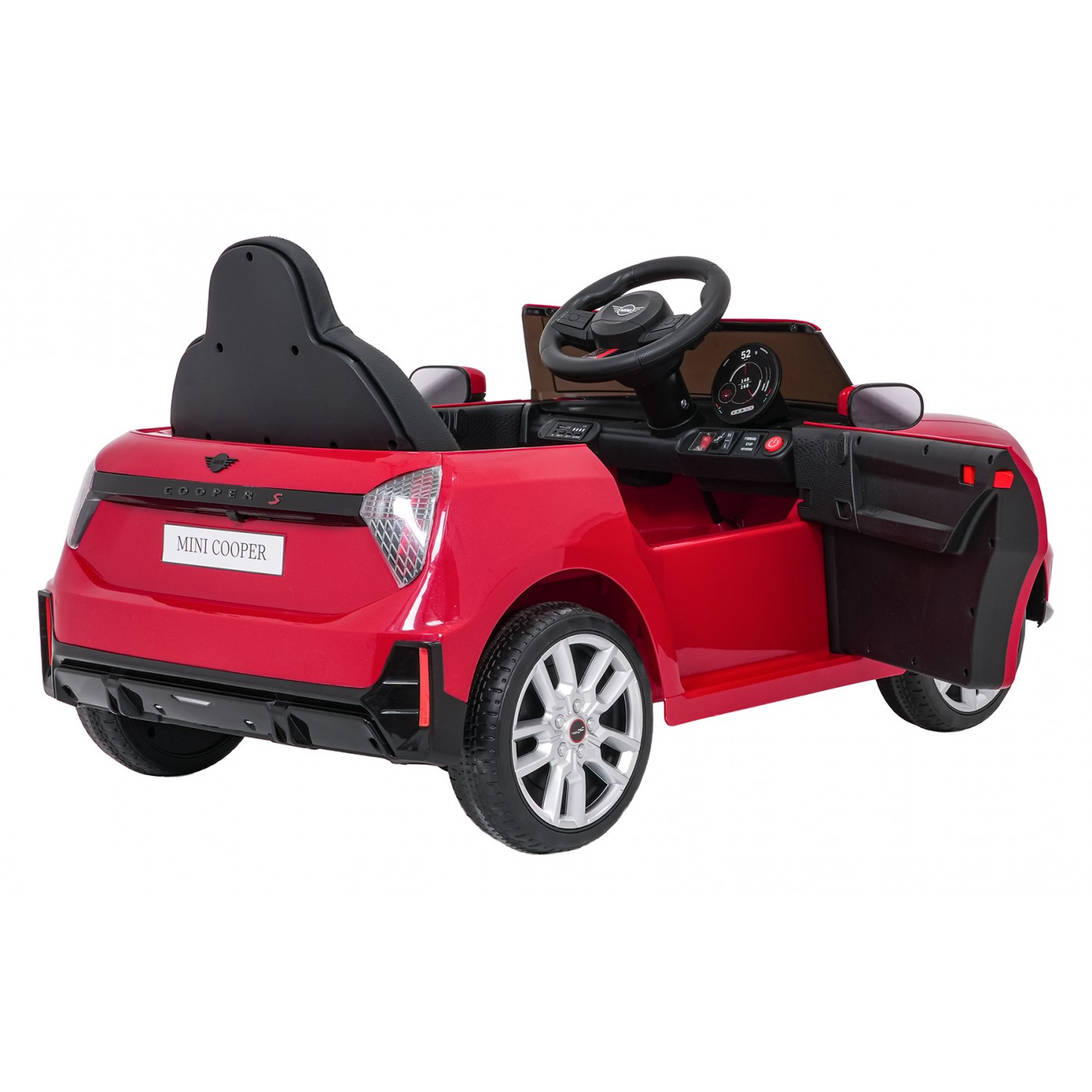 Červené vozidlo Mini Cooper
