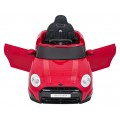 Červené vozidlo Mini Cooper