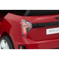 Červené vozidlo Mini Cooper