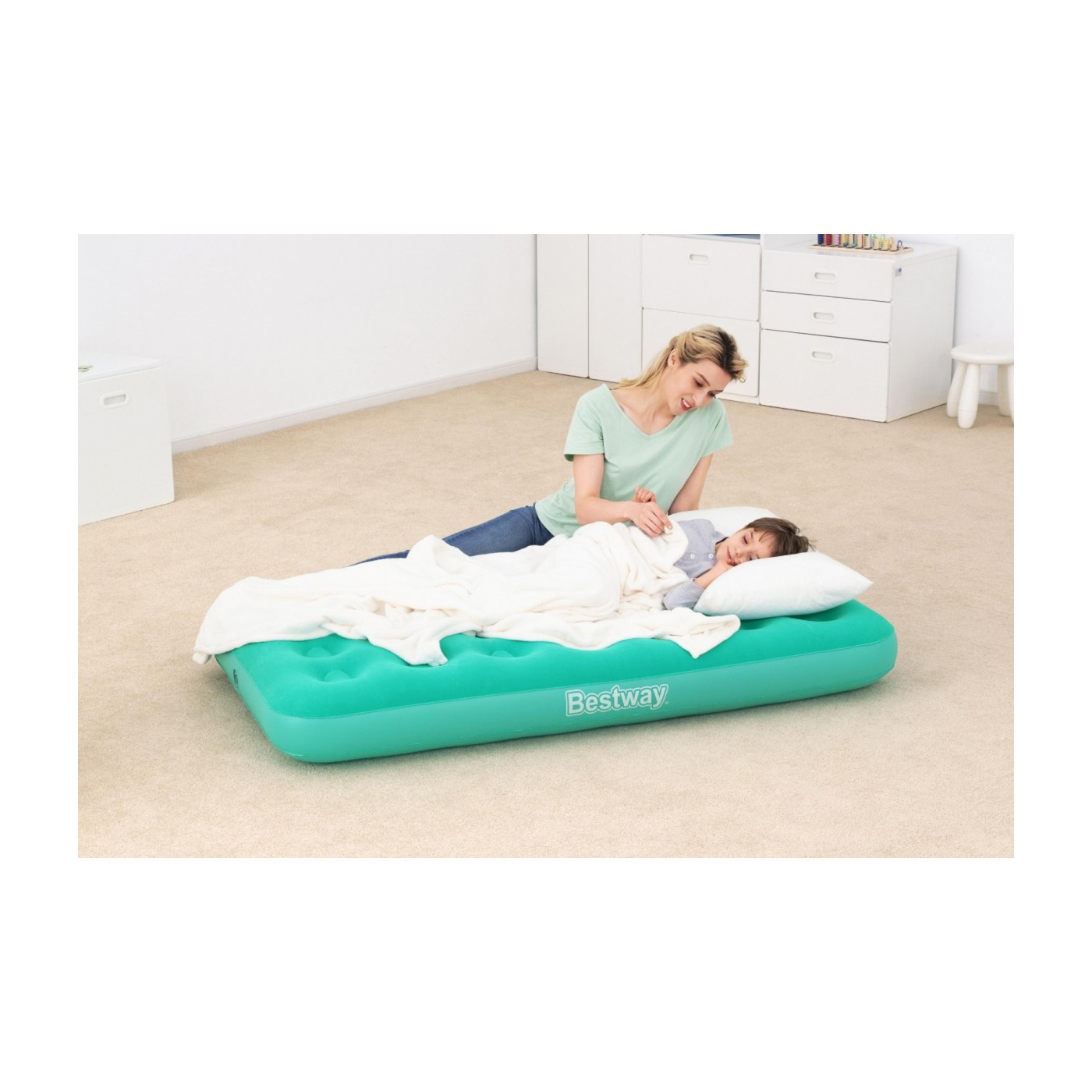 Vzduchová matrace Velour Drowsy Dreamer Blue BESTWAY