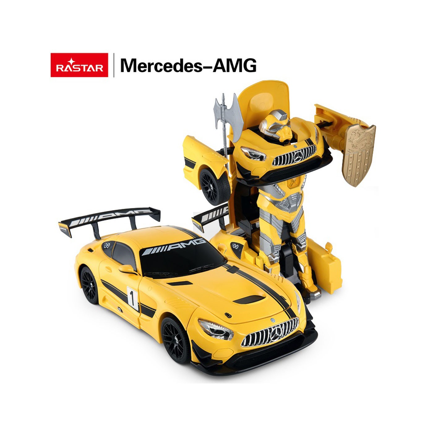 Auto/Robot 2v1 R/C 1:14 Mercedes-AMG GT3 Žlutý RASTAR