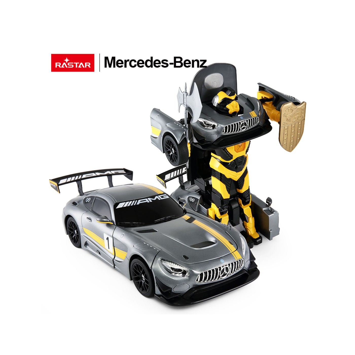 Auto/Robot 2v1 R/C 1:14 Mercedes-AMG GT3 šedý RASTAR