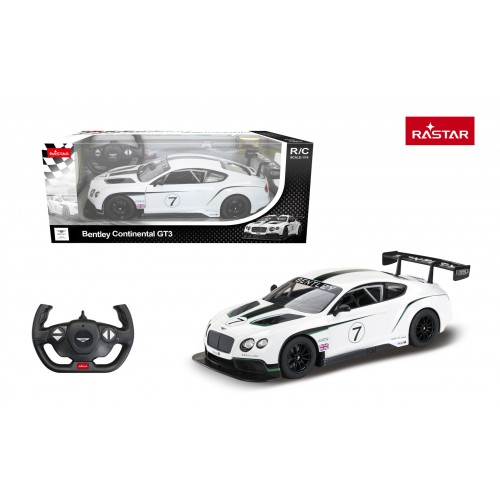 Rádiové auto 1:14 Bentley Continental GT3 bílé barvy RASTAR