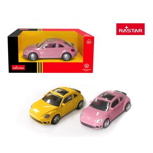 Kovové auto 1:43 Volkswagen Beetle žlutý RASTAR