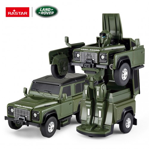 Kovové auto/robot 2v1 1:32 Land Rover Defender zelený RASTAR