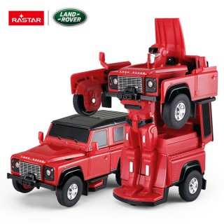 Kovové auto/robot 2v1 1:32 Land Rover Defender Červený RASTAR