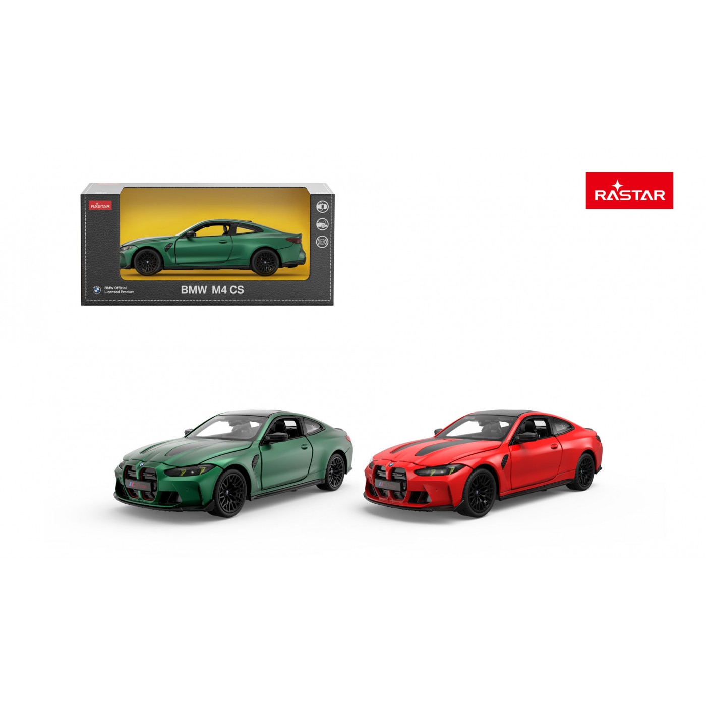 Kovové auto 1:24 BMW M4 CS červené RASTAR