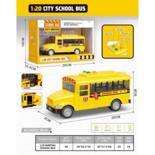 Žlutý školní autobus se světly a zvuky