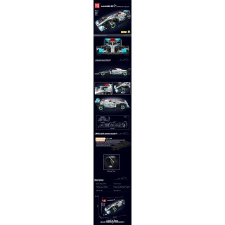 Sada kostek sportovních vozů Formule šedá, 1257 dílků.