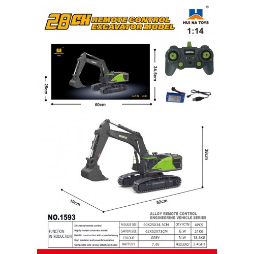 R/C bagr zelený 1:14