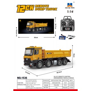 R/C sklápěč žlutý 1:14