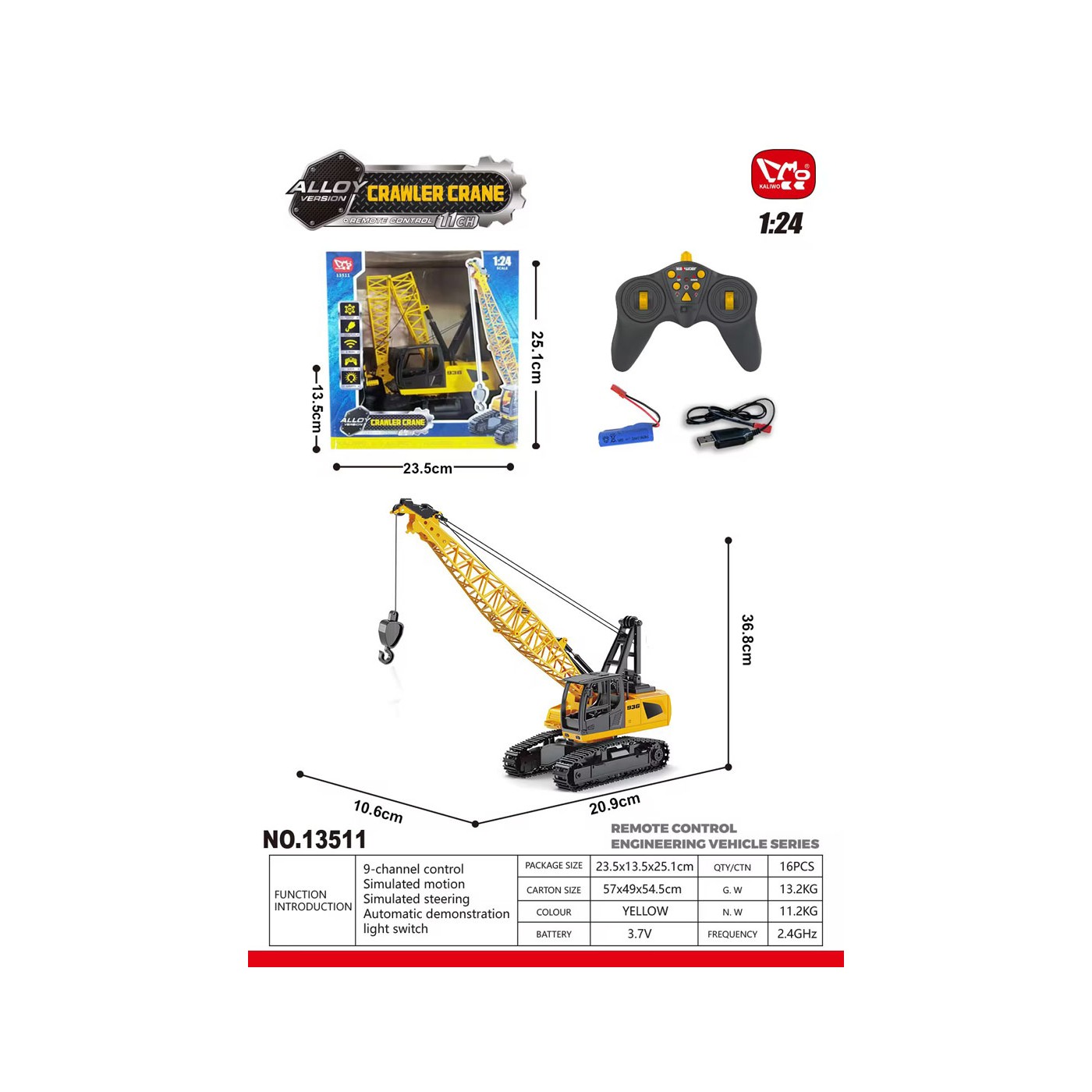 R/C Jeřáb Žlutý 1:24