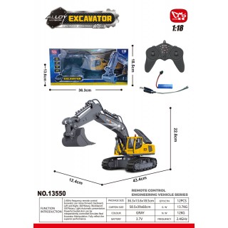 R/C bagr žlutošedý 1:18