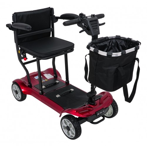 Elektrická koloběžka EasyGo Red pro seniory na čtyřech kolech