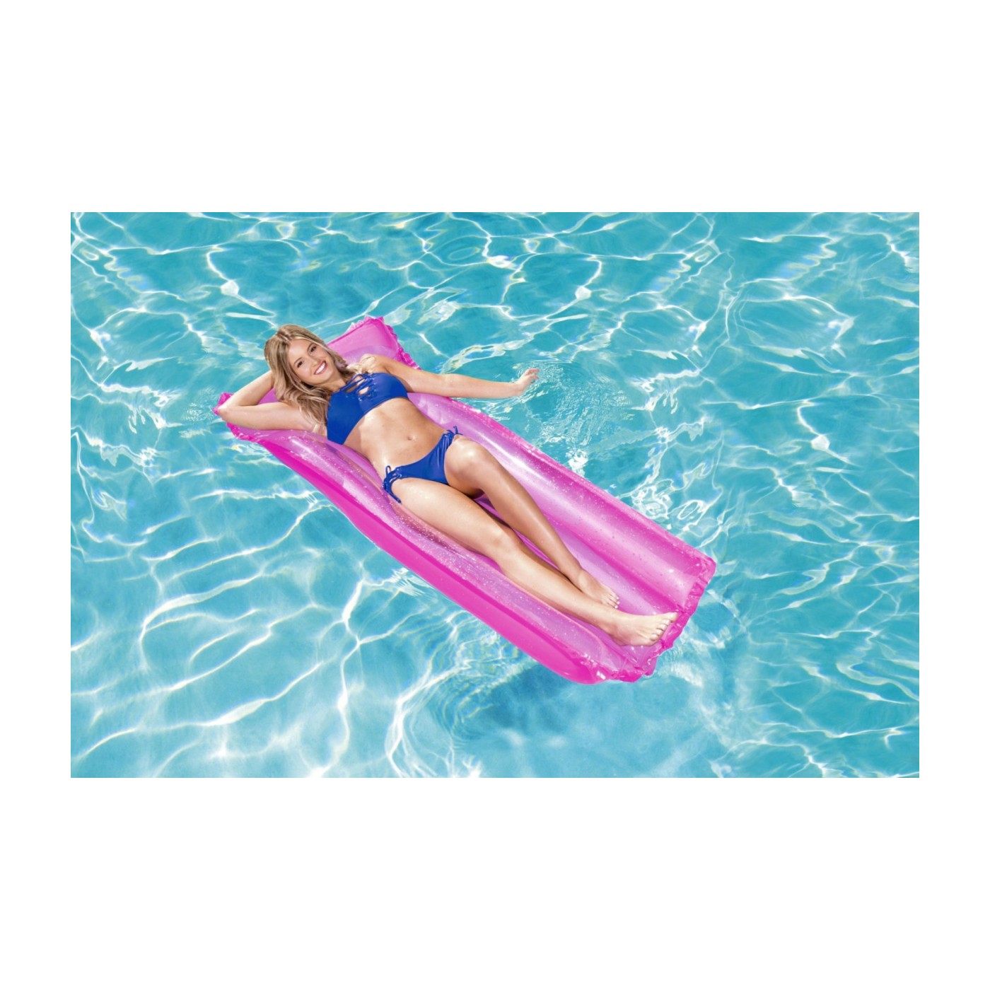 Barevná plážová matrace BESTWAY R průhledná 183 x 76 cm